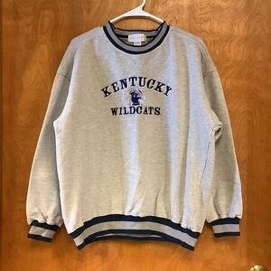 Vintage Kentucky Wildcats UK Embroidered Crewneck Sweatshirt Gray Size L